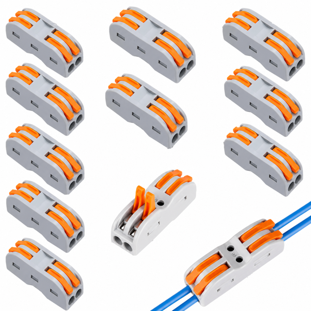 2 Pin Quick Wire Connector Lever Nut Terminal Block Reusable Electrical Cable Connector